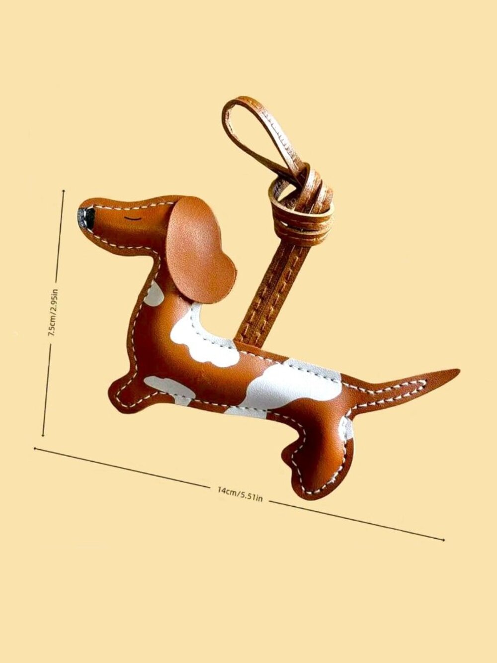 Dachshund Purse Charm | Faux Leather Wiener Dog Bag Accessory | NWT - Picture 2 of 3